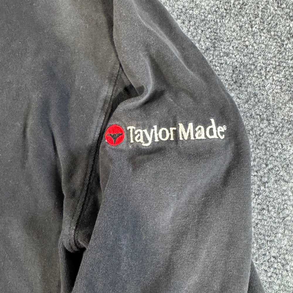 TaylorMade Mens Long Sleeve Mock Neck Shirt Faded Black Embroidered Logo Size M - Picture 2 of 8